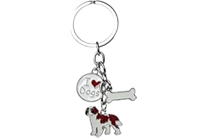 HDKUW I Love Dogs Keychain Gift,Dog Memorial Collar Charm for Birthday Holiday Gifts,Puppy Metal Pet ID Tags Accessory