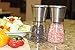 JBTrend Premium Salt and Pepper Grinder Set with FREE Matching Salt and Pepper Shakers - Stainless Steel Salt & Pepper Grinder Set with Glass Body and Adjustable Ceramic Mill - Great Gift Idea