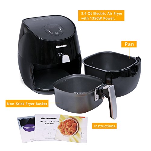 Homeleader Air Fryer, Oil Less Healthy Deep Air Fryer with Recipe Cookbook, 1350W 11street