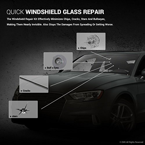 EWK Auto Windshield Glass Repair Kit Bullseye Star Crack Chip Spider