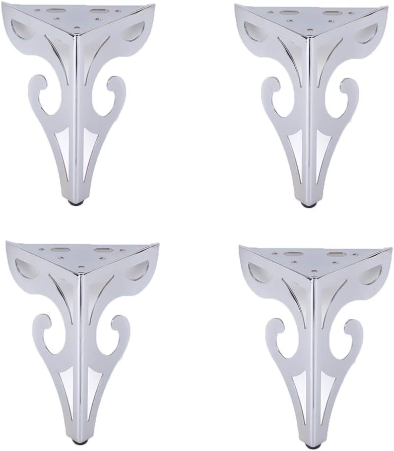 WXZX Silver Hollow Modern Furniture Support Legs, Wrought Iron (Plated) Sofa Legs, Metal Furniture Feet, 4 Sets, Suitable For Tv Cabinets, Coffee Tables, Sideboards, Wardrobes, Bedside Tables (30cm)