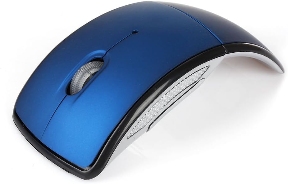 For Microsoft Laptop 2.4ghz Wireless Foldable Folding Arc Optical Mouse USB (Blue)