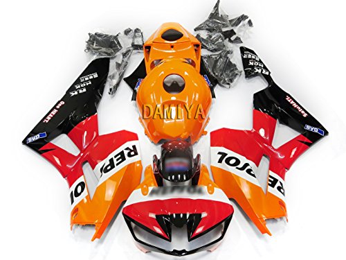 QUY Motorcycle Compression Mold Bodywork Fairings Kit ABS Plastic Painted with Repsol for Honda CBR 600RR (2013-2015)