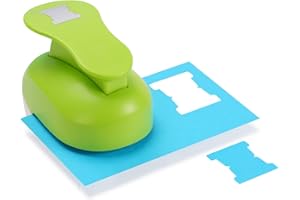 HAUSTGO File Tab Punch, File Tab Puncher for Paper Crafts, File Tab Craft Punch for Scrapbooking, Bullet Journals, Bible Tabs, Making Cards, Planners, Billing Hanging Files