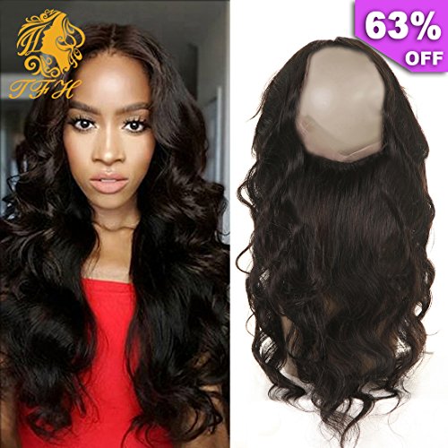 Tfh brazilian virgin body wave hair 360 lace frontal cl…