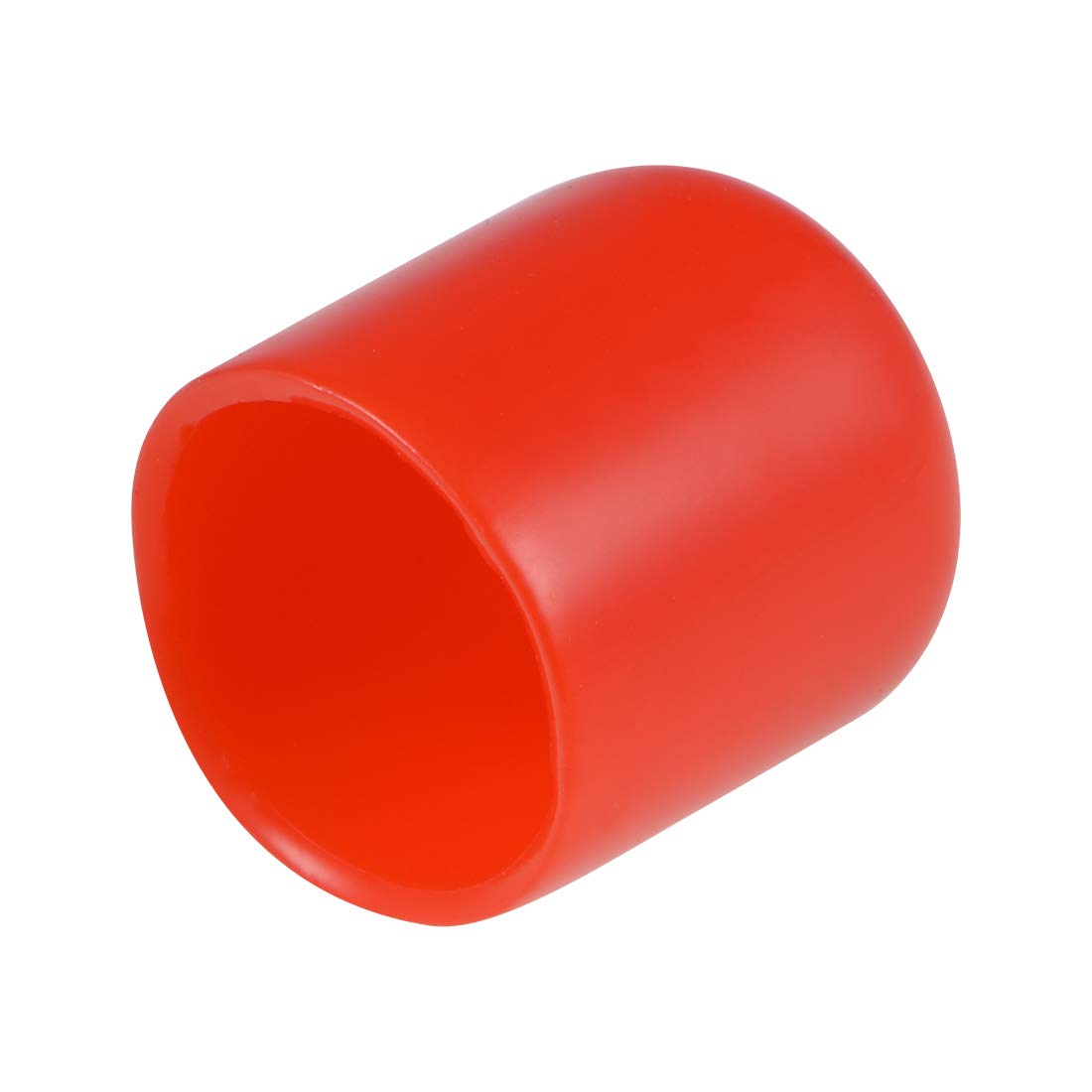 sourcing map 25pcs Rubber End Caps 15mm ID Vinyl Round End Cap Cover Screw Thread Protectors Red