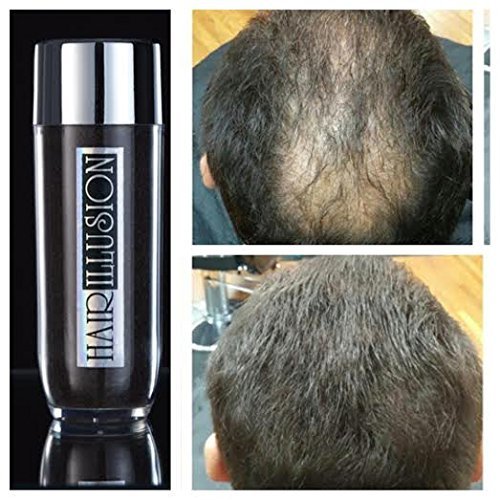 HAIR ILLUSION - 100% Natural Real Human Hair FibersNot Synthetic For Men & Women, Premium Hair Building Formulation, Brown 18g - Thumbnail 3