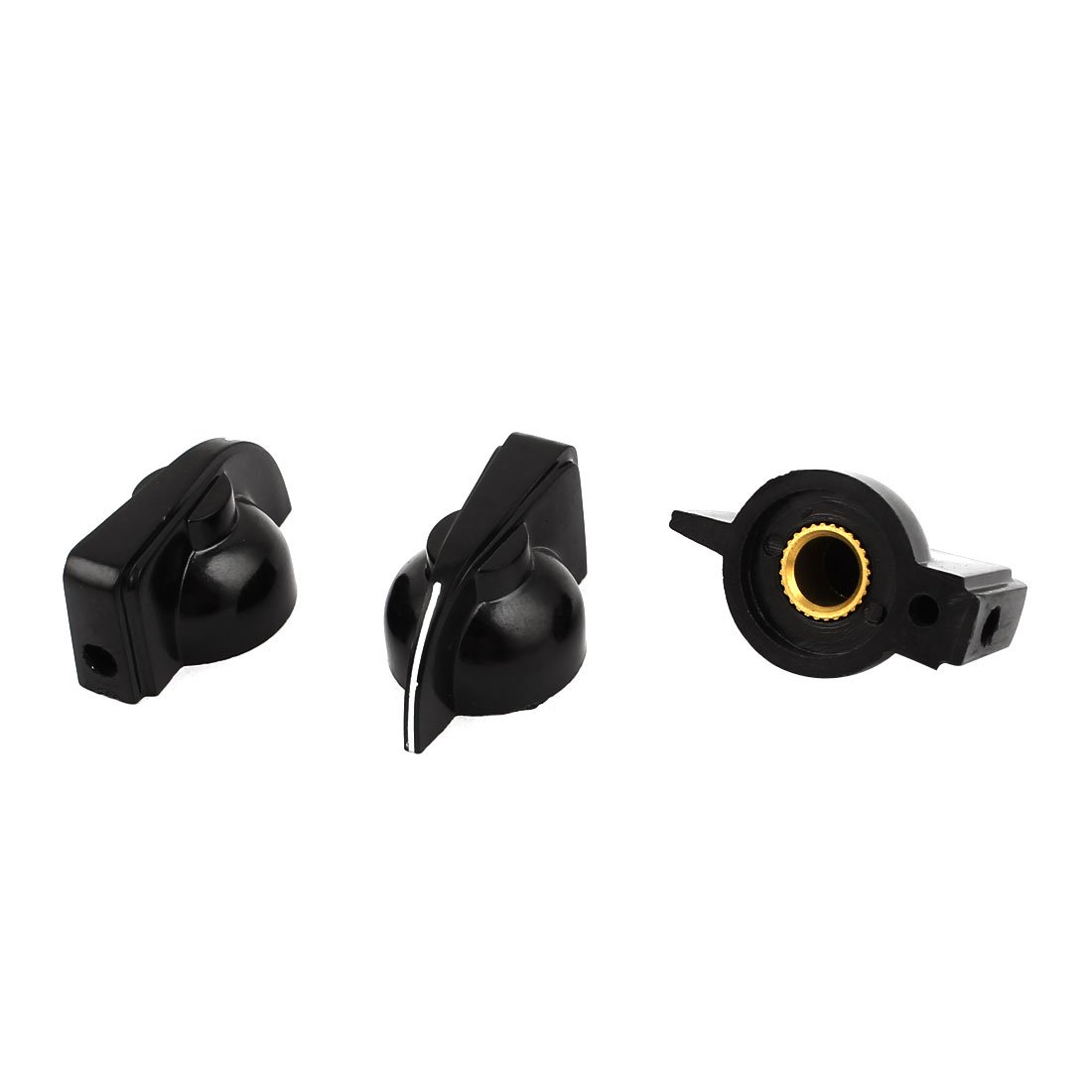 Sourcingmap 3 Pcs Black Rotatable Switch Knobs CPAS 6mm Dia Shaft Hole