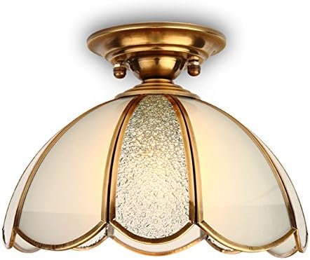 Modern LED Pendant Flush Mount Ceiling Fixtures Light Vintage American-Full Copper Ceiling Lamp lamp European Simple Lamp Corridor Entrance Art Glass Lamps Ceiling Lights (110V-240V), 26 20CM