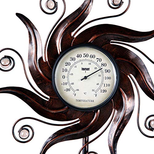 Outdoor Metal Thermometer Garden Stake Weather Resistant Outdoor