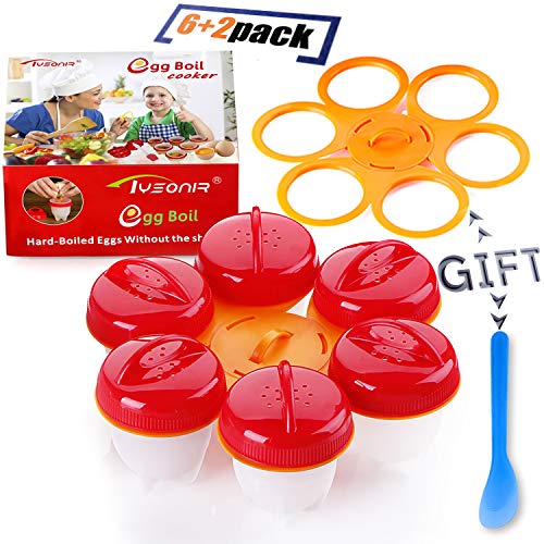 Egg Cooker & holder,Egg Cooker 6pack, Newest upgrade, Boiled Eggs No shell, BPA Free, Boiled, Steamer, Non-Stick Silicone, Pls watch seller video-As seen On TV1