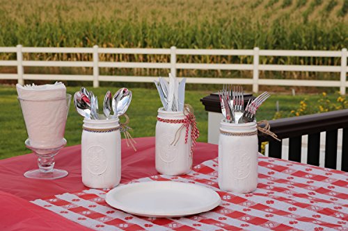 (150 Count) Heavy Duty Silver Plastic Cutlery Set - 50 Forks 50 Knives 50 Spoons - Quality Bulk Disposable or Reusable Fancy Plastic Silverware Perfect For Parties - Thumbnail 4