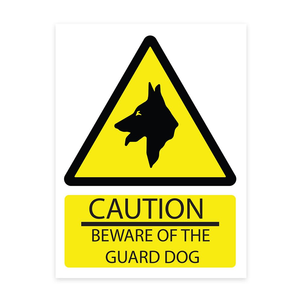 RDLCAR Beware of the Dog Signs Notice 1mm Rigid PVC Pack of 1 Durable Outdoor Security Warning 300mm x 400mm