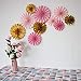Mybbshower Pink Gold Paper Rosettes for Girl Baby Shower Princess Birthday Party Wall Home Nursery Room Decorations Pack of 10
