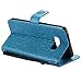 SMYTU Galaxy S8 Plus Wallet Case, Premium Emboss Sunflower Flip Wallet Shell PU Leather Magnetic Cover Skin with Wrist Strap Case for Samsung Galaxy S8 Plus 6.2“(Blue)