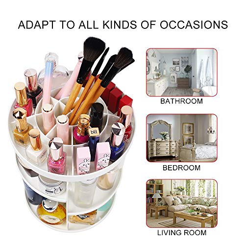 image for sanipoe 360 Degree Rotation Makeup Tower Organizer, Lazy Susan Cosmeti