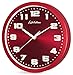 Fzy.bstim Silent Non-Ticking Wall Clock Battery Operated,10 Inch Modern Round Living Room/Office/School/Kitchen Clock,Red