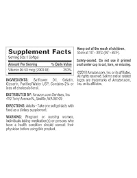 Marca Amazon: Solimo Vitamin D3 50 mcg (2000 UI)., 1