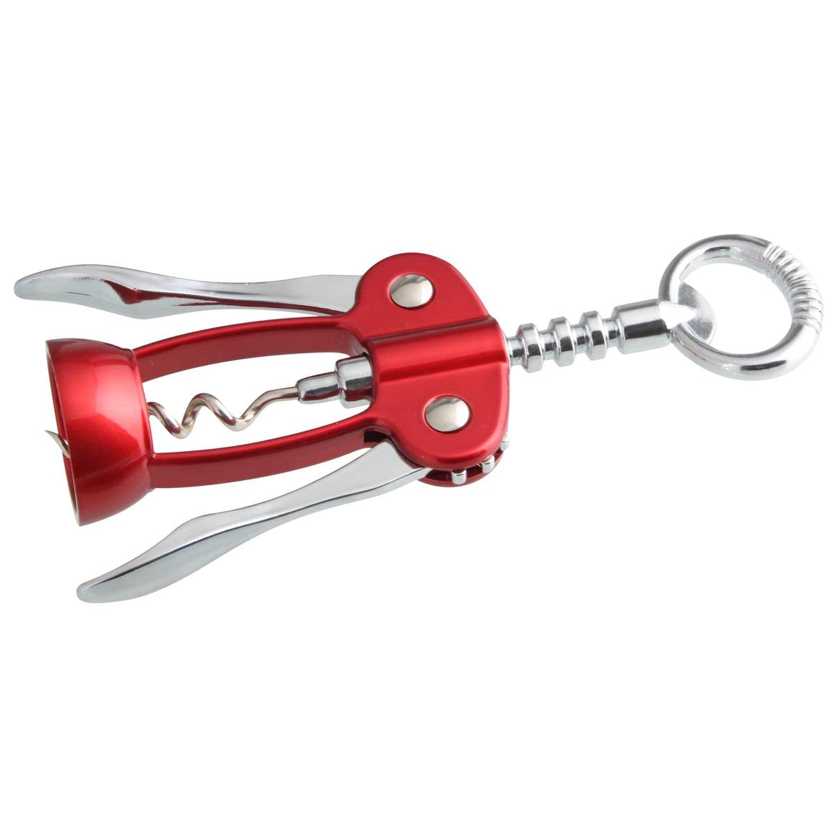 Fackelmann Corkscrew Grandcru Zinc Plated, Red/Silver, 6.5-Inch