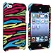 Rainbow Zebra (Front & Back) Graphic Case - for LE iPod Touch 4G