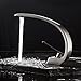 Fapully Modern Bathroom Vessel Sink Faucet Long Curved Spout Single Handle Vanity Faucet,Brushed Nickel