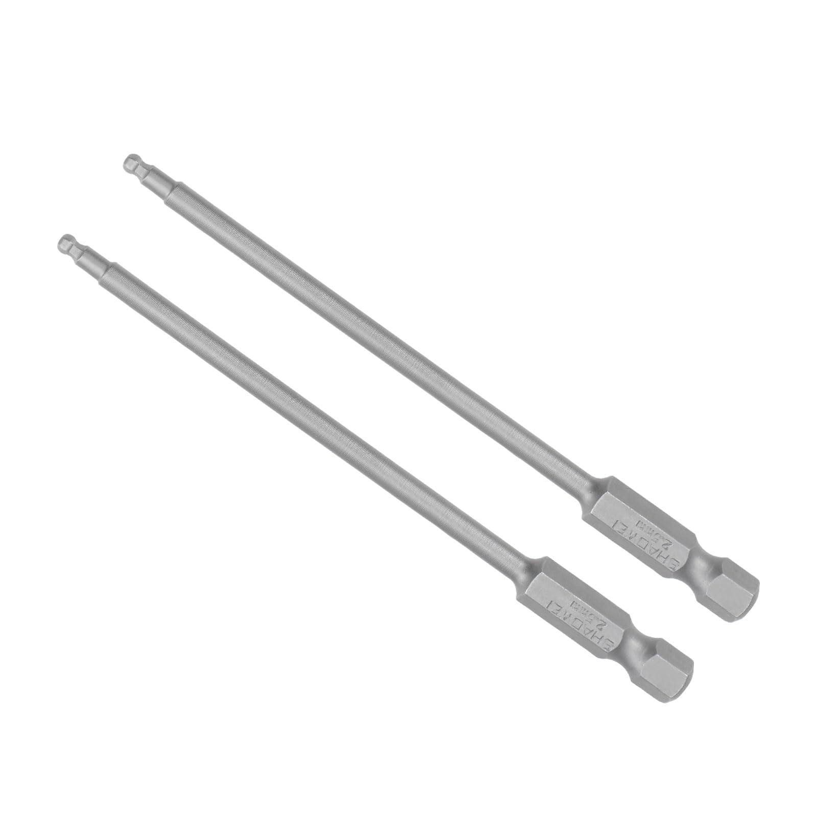 CoCud Ball End Hex Head Wrench Drill Bit, H2.5 Head 4" Length 1/4" Hex Shank, S2 Steel Screwdriver Bits - (Applications: for Furniture Assembly), 2-Pieces