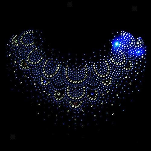 MOPOLIS Neckline Crystal Rhinestone Iron On Decal Heat Transfer Press Clothes Shirt | Color - 3