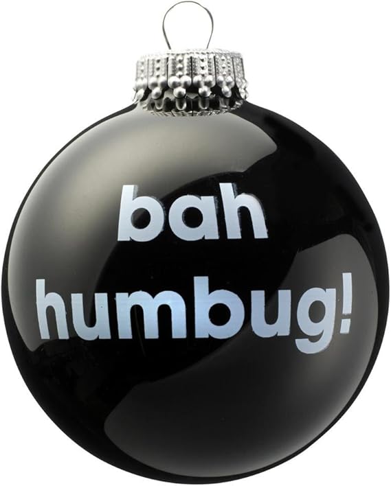Christmas Tree Bauble bah humbug black Amazon.co.uk Kitchen & Home