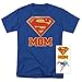 Superman Super Mom T Shirt & Stickers (Large)