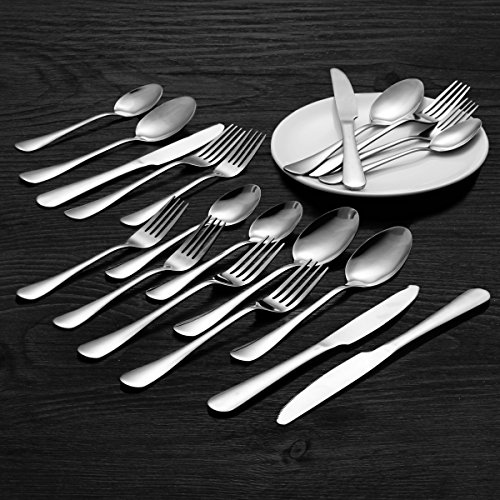 image for Flatware Silverware Set Stainless Steel, 40 Pieces Elegant Cutlery Set