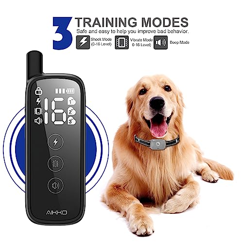 Dog Shock Collar with Remote, 2400ft Waterproof Dog Training