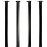 QLLY 28 inch Adjustable Metal Desk Legs, Heavy Duty Furniture Table Legs with 1" Leveling Adjustment for DIY Office Desk, Workbench, Dining Table, Set of 4 (Black)