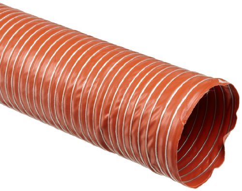 Heat-Flex BDS Fiberglass Duct Hose, Iron Oxide Red, 6" ID, 12' Length