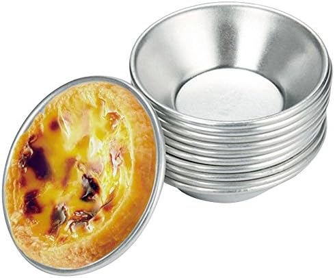 25 Pcs Egg Tart Molds Mould Mini Tiny Pie Muffin Cupcake Pans Tin Bakeware Cake Cookie Mold -NonStick Puto Cup(Aluminum)