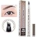 Eyebrow Tattoo Pen - Eaff Microblading Eyebrow Pencil with a Micro-Fork Tip Applicator Creates Natural Looking Brows Effortlessly and Stays on All Day (Brown)