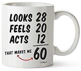 60th Birthday Gifts For Women Sixty Years Old Men Gift Mug Happy Funny 60 Mens Womens Womans Wifes Female Man Best Friend 1960 Mugs Male Unique Ideas 60 Woman Wife Gag Dad Cute Girls Guys Good Husband