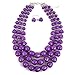 KOSMOS-LI 3 Layer Acrylic Purple Beads Multi Strand Necklace