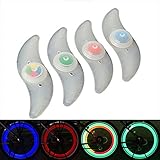 CUGBO 4pcs LED Bike Spoke Light Bike-Wheel-Lights Bicycle Neon Flash Lamp Bulb for Mountain Bike, Road Bike and More