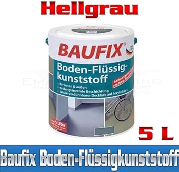Baufix Boden Flussig Kunststoff Bodenfarbe Beton Farbe 5 L Innen Aussen Hellgrau Amazon De Baumarkt