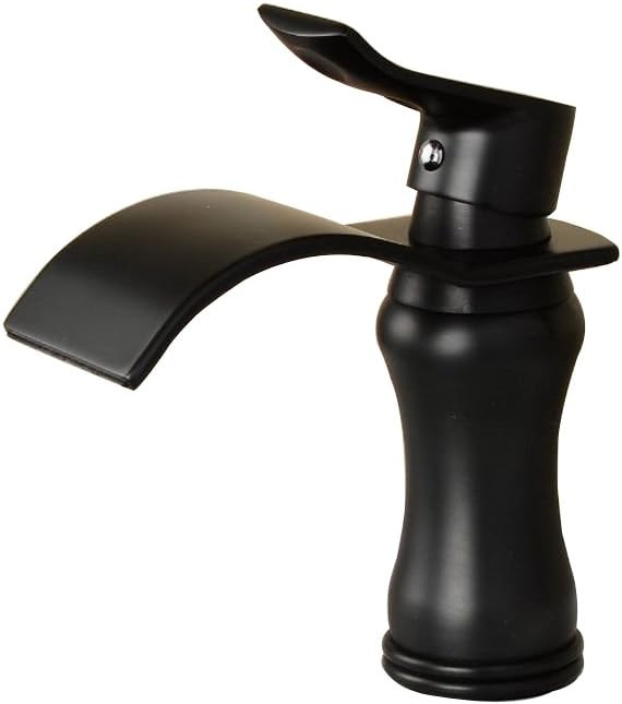 Matte Black Widespread Waterfall 6.7" Bathroom Sink Faucet Single Control Basin Mixer Taps AMB102