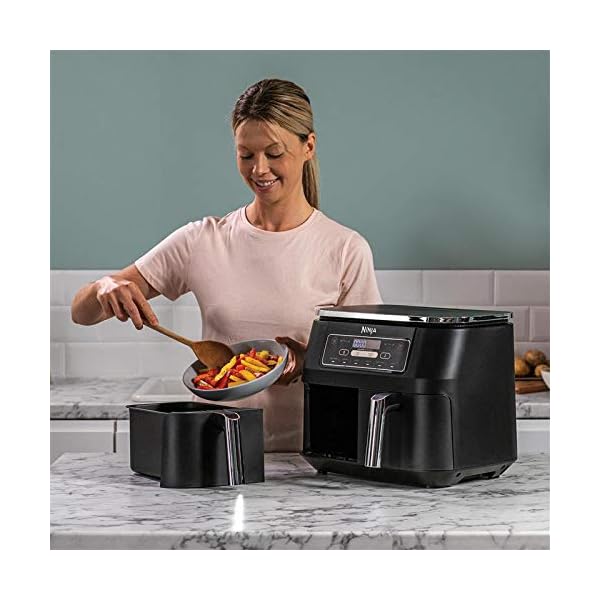 Ninja Foodi Air Fryer [AF300UK], Dual Zone, 7.6 Litre, Grey