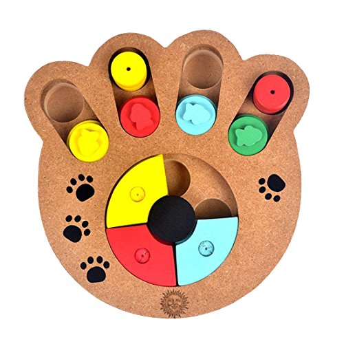 Unique Shuffle Puzzle Smart Toy for Puppies - Improve Concentration - Reduce hyperactivity - Fun Interactive IQ Game to Hide Treats in - Encourage Mental & Physical Skills of Pets