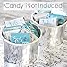 Blue and Silver Sweet 16 Birthday Party Mini Chocolate Candy Bar Wrappers, Blue Sweet Sixteen Party Favor Stickers - 45 Count
