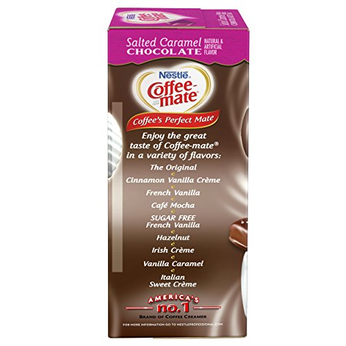 NESTLE COFFEE-MATE Coffee Creamer, Salted Caramel Chocolate, liquid creamer singles, 50 count