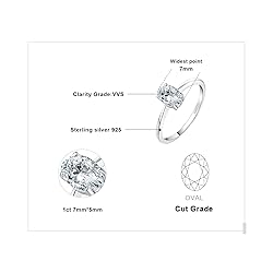 JewelryPalace Oval Cut 2ct Cubic Zirconia