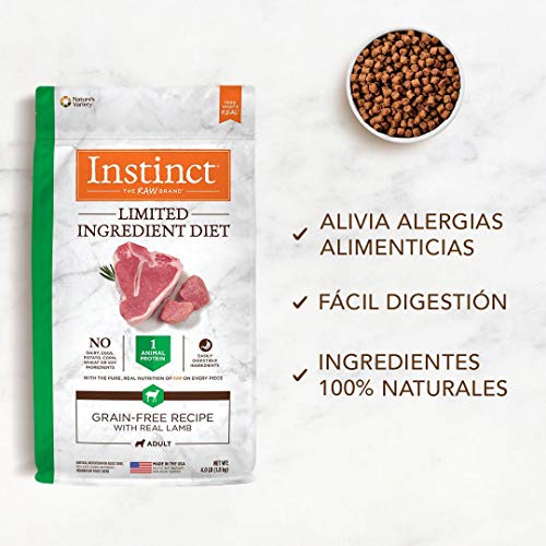 INSTINCT LIMITED INGREDIENT DIET, NATURAL DRY DOG FOOD, GRAIN FREE RECIPE – REAL LAMB, 4 LB. BAG