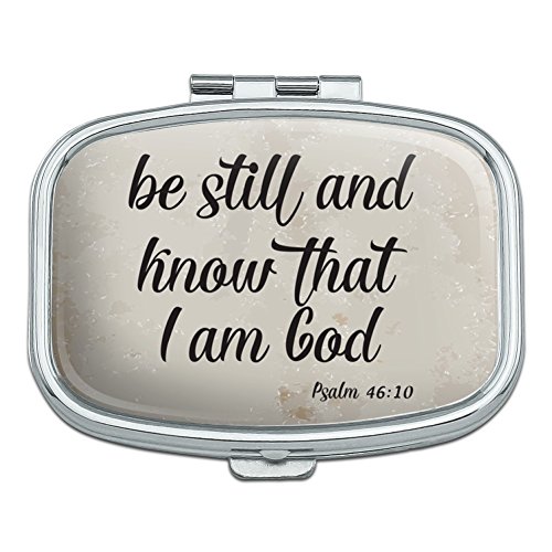 Be Still and Know that I am God Psalm Inspirational Christian Rectangle Pill Case Trinket Gift Box