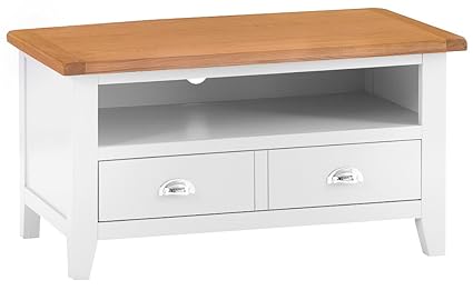 The Furniture Outlet Chester White Painted Oak Small Tv Unit