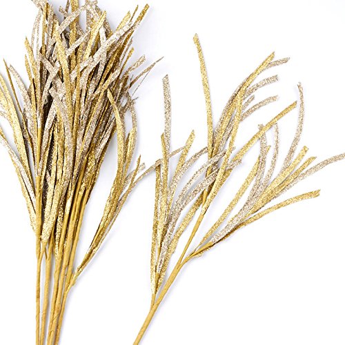 Factory Direct Craft Platinum and Gold Glitter Grass Sprays | 6 Sprays