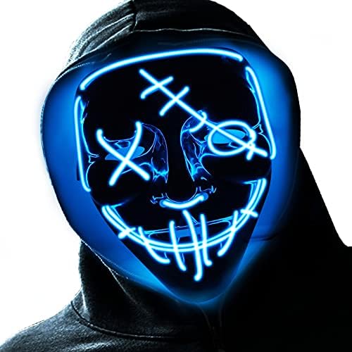 Halloween Mask LED Light Up Mask Cosplay Led Costume Mask Men's Costume